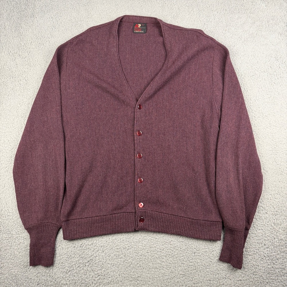 Vintage Arnold Palmer Cardigan Mens XL Red V Neck Robert Button